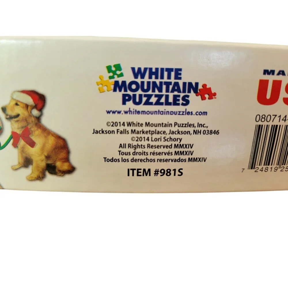 2014 White Mountain Puzzle 1000 pcs CRAZY CHRISTMAS complete #981S Dogs Cats